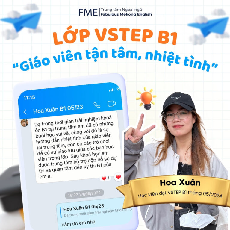 Feedback đánh giá của khách hàng Ms Hoa Xuân VSTEP B1 FME