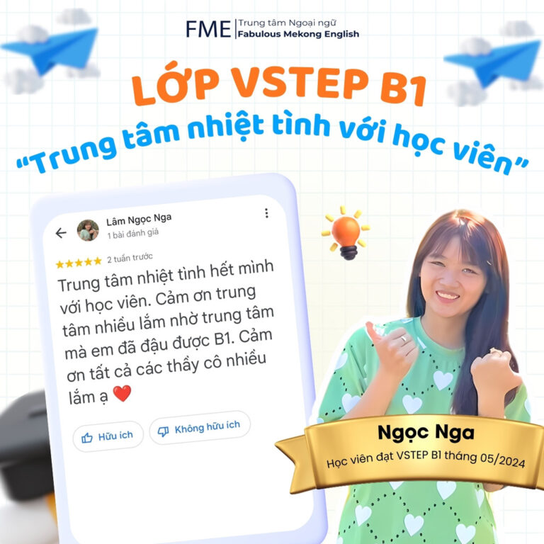 Feedback đánh giá của khách hàng Ms Ngọc Nga VSTEP B1 FME