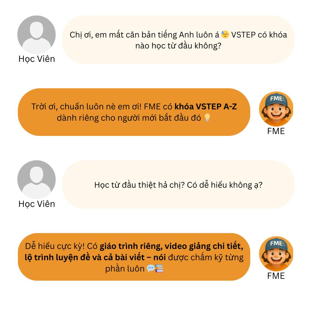 Chat tư vấn cho VSTEP cùng FME